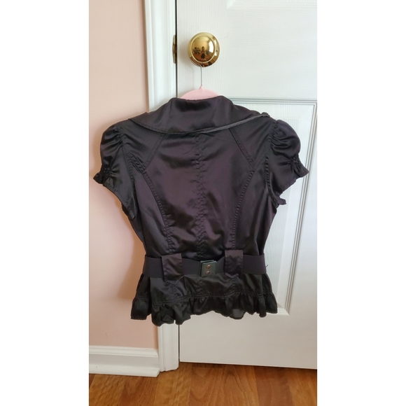 Ashley black blouse with belt - Picture 4 of 7